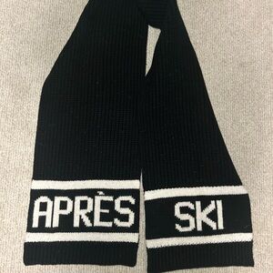 Tory Sport Black and Cream Knit Scarf